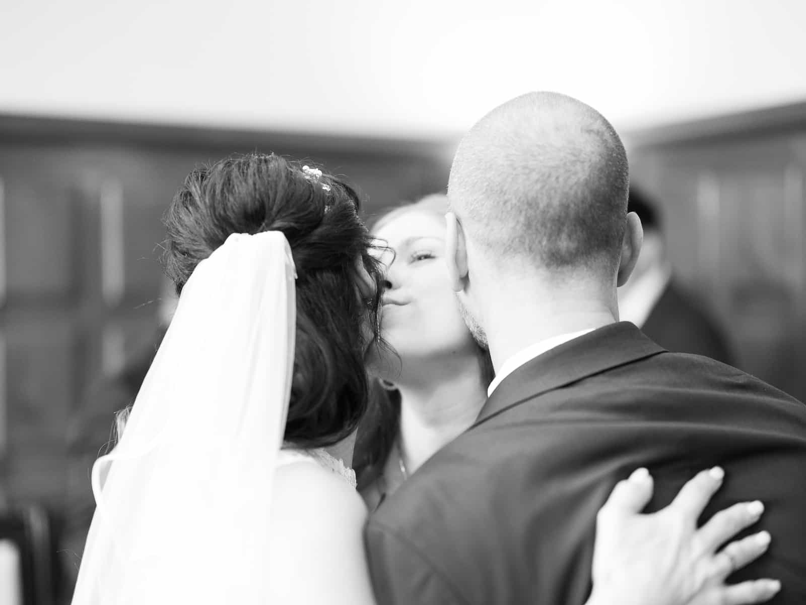 Intimate couple in romantic black and white portrait