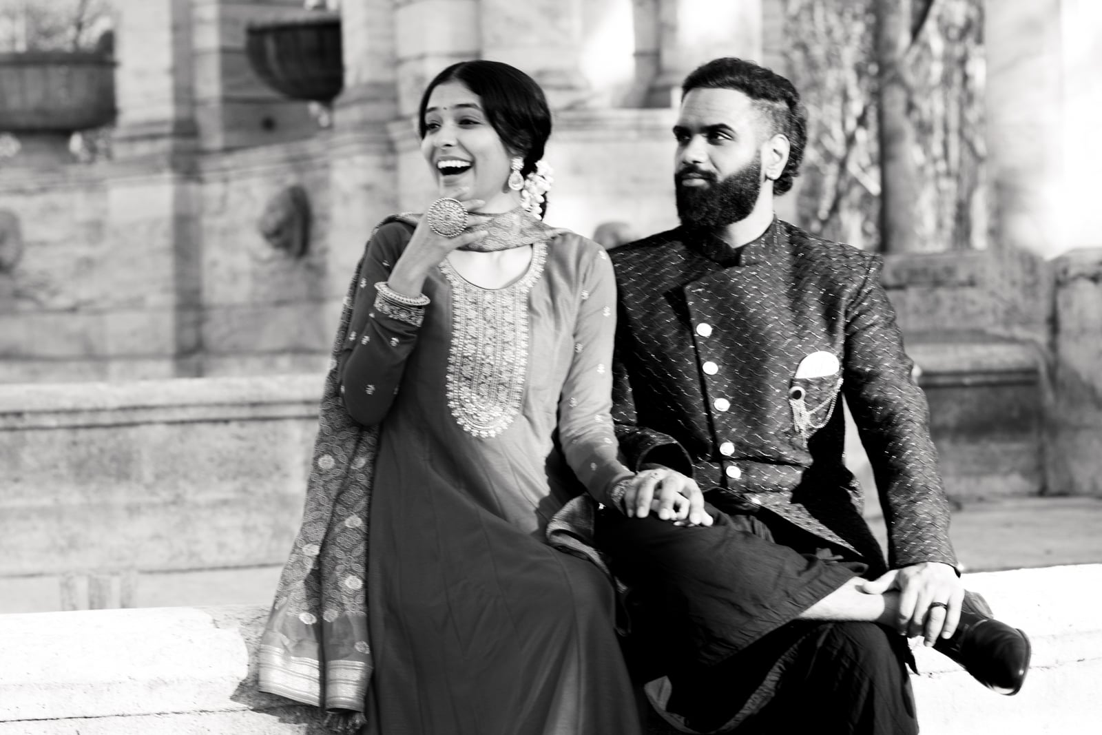 Couple holding hands